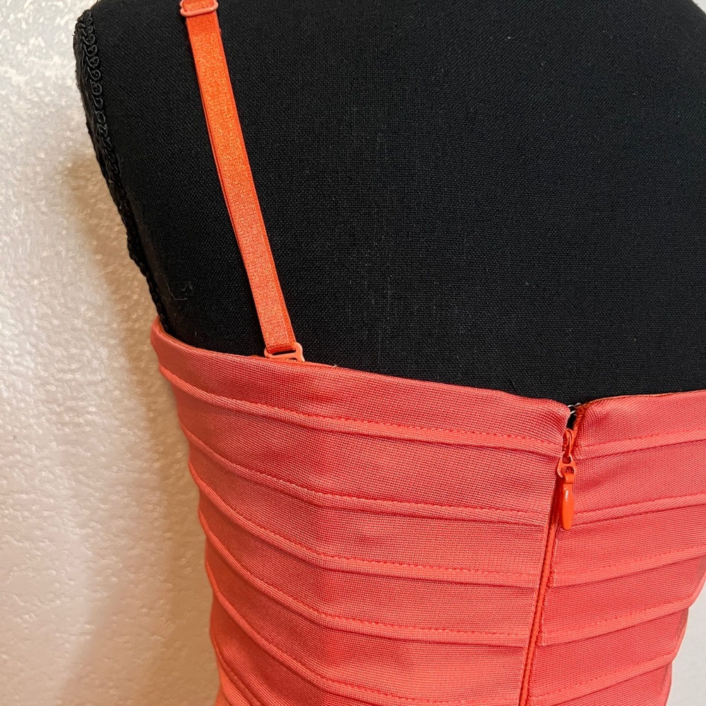 BCBGMAXAZRIA Coral Bodycon Bandage Dress Size 2 - Picture 8 of 13